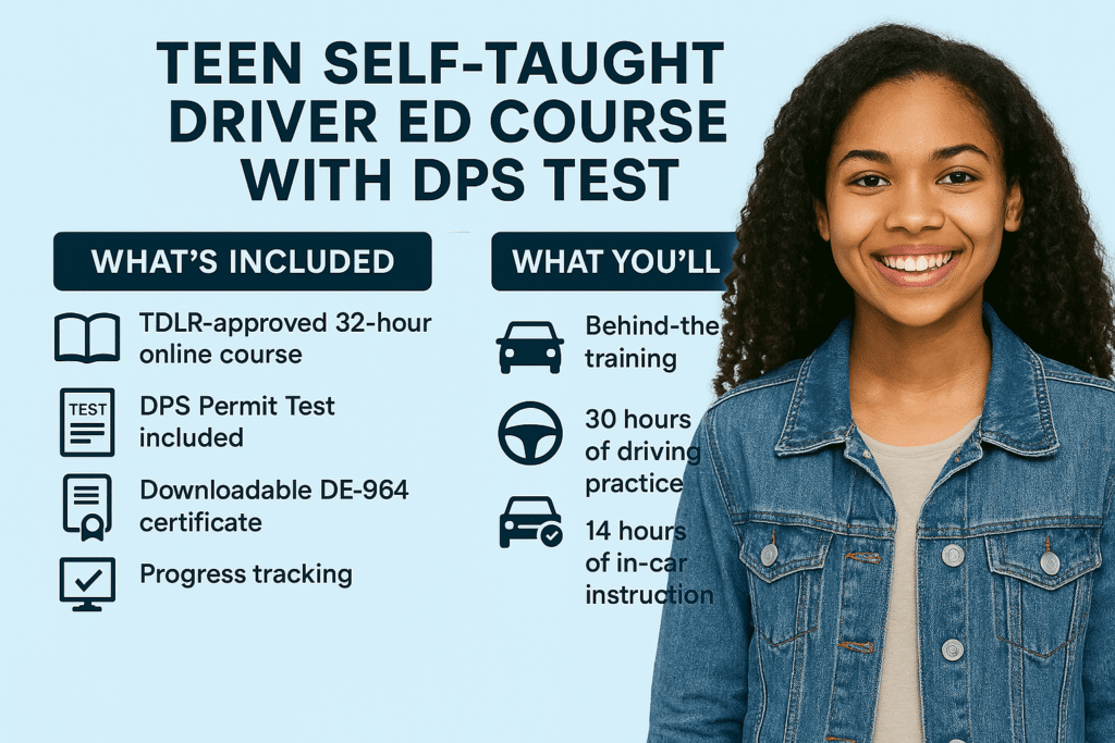 Teen Self-Taught Driver Ed Course with DPS Test